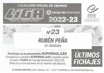 2022-23 Panini LaLiga Santander Este Stickers - Ultimos Fichajes #23 Rubén Peña Back