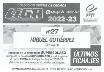 2022-23 Panini LaLiga Santander Este Stickers - Ultimos Fichajes #27 Miguel Gutiérrez Back