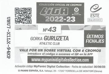 2022-23 Panini LaLiga Santander Este Stickers - Ultimos Fichajes #43 Gorka Guruzeta Back