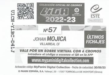 2022-23 Panini LaLiga Santander Este Stickers - Ultimos Fichajes #57 Johan Mojica Back
