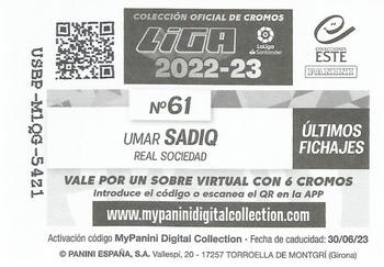 2022-23 Panini LaLiga Santander Este Stickers - Ultimos Fichajes #61 Umar Sadiq Back