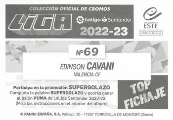 2022-23 Panini LaLiga Santander Este Stickers - Ultimos Fichajes #69 Edinson Cavani Back