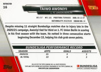 2021-22 Topps Chrome Bundesliga - Refractors #16 Taiwo Awoniyi Back