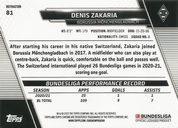 2021-22 Topps Chrome Bundesliga - Refractors #81 Denis Zakaria Back