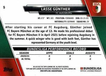 2021-22 Topps Chrome Bundesliga - Gold RayWave Refractors #5 Lasse Günther Back