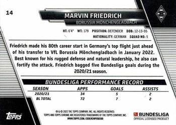 2021-22 Topps Chrome Bundesliga - Gold RayWave Refractors #14 Marvin Friedrich Back