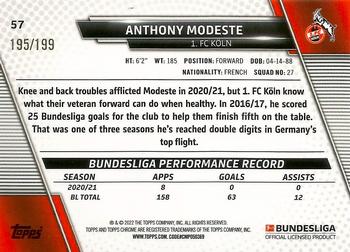 2021-22 Topps Chrome Bundesliga - Prism Refractors #57 Anthony Modeste Back