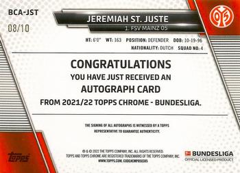 2021-22 Topps Chrome Bundesliga - Autographs Red Refractors #BCA-JST Jeremiah St. Juste Back