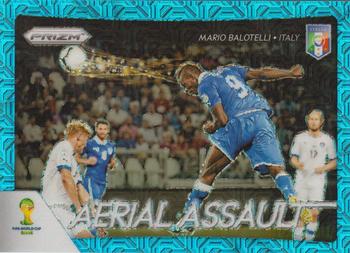 2014 Panini Prizm FIFA World Cup Brazil - Aerial Assault Prizms Blue Wave #4 Mario Balotelli Front