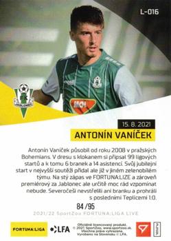 2021-22 SportZoo Live Fortuna:Liga #L-016 Antonin Vanicek Back