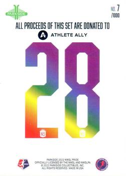 2022 Parkside NWSL Pride #7 Imani Dorsey Back