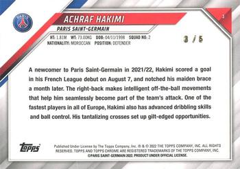 2021-22 Topps Chrome Paris Saint-Germain - Red Refractor #3 Achraf Hakimi Back