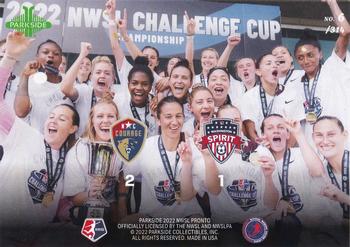 2022 Parkside NWSL Pronto #6 NC Courage Win 2022 Challenge Cup Back