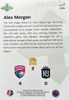 2022 Parkside NWSL Pronto #7 Alex Morgan Back