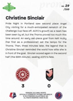 2022 Parkside NWSL Pronto #29 Christine Sinclair Back