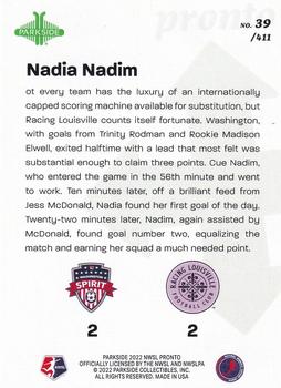 2022 Parkside NWSL Pronto #39 Nadia Nadim Back