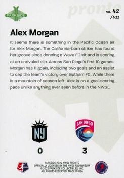 2022 Parkside NWSL Pronto #42 Alex Morgan Back