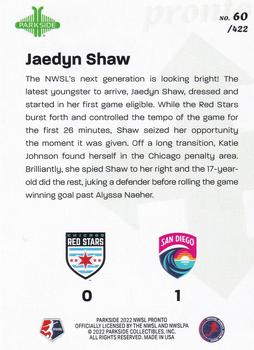 2022 Parkside NWSL Pronto #60 Jaedyn Shaw Back