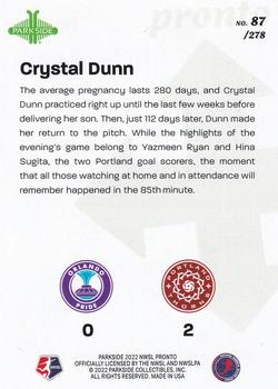 2022 Parkside NWSL Pronto #87 Crystal Dunn Back