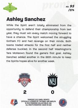2022 Parkside NWSL Pronto #95 Ashley Sanchez Back