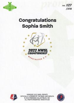 2022 Parkside NWSL Pronto #127 Sophia Smith Back