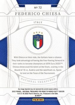 2022 Panini National Treasures FIFA Road to World Cup #72 Federico Chiesa Back