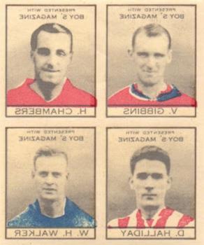 1927-28 Boys' Magazine Transfers of Footballers #NNO Vivian Gibbins / Harry Chambers / Dave Halliday / Billy Walker Front