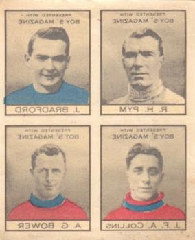 1927-28 Boys' Magazine Transfers of Footballers #NNO Dick Pym / Jock Bradford / Jimmy Colllins / Alfred Bower Front