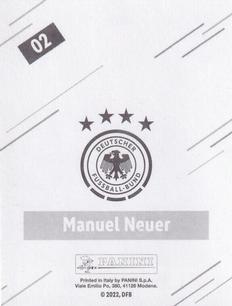 2022 Panini FIFA World Cup: Qatar 2022 Stickers DFB Team Germany #02 Manuel Neuer Back