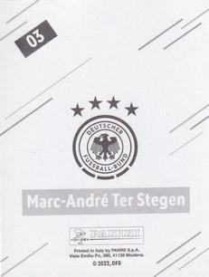 2022 Panini FIFA World Cup: Qatar 2022 Stickers DFB Team Germany #03 Marc-André ter Stegen Back