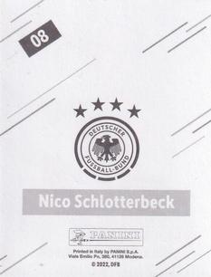 2022 Panini FIFA World Cup: Qatar 2022 Stickers DFB Team Germany #08 Nico Schlotterbeck Back