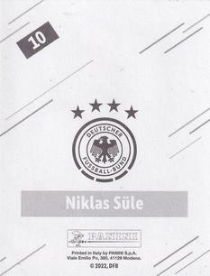 2022 Panini FIFA World Cup: Qatar 2022 Stickers DFB Team Germany #10 Niklas Süle Back