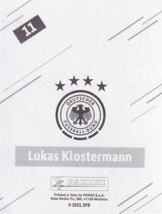 2022 Panini FIFA World Cup: Qatar 2022 Stickers DFB Team Germany #11 Lukas Klostermann Back