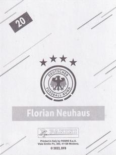 2022 Panini FIFA World Cup: Qatar 2022 Stickers DFB Team Germany #20 Florian Neuhaus Back