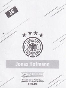 2022 Panini FIFA World Cup: Qatar 2022 Stickers DFB Team Germany #16 Jonas Hofmann Back