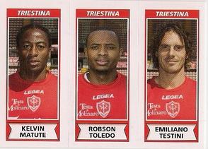 2010-11 Panini Calciatori Stickers #629 Kelvin Matute / Robson Toledo / Emiliano Testini Front