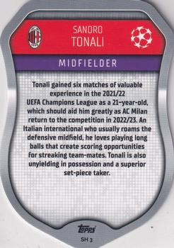 2022-23 Topps Match Attax UEFA Champions League & UEFA Europa League - Pro Elite #SH 3 Sandro Tonali Back