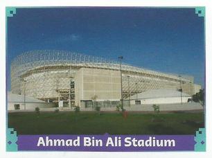 2022 Panini FIFA World Cup: Qatar 2022 Stickers (Blue Fronts w/ White Border) #FWC8 Ahmad Bin Ali Stadium Front