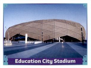 2022 Panini FIFA World Cup: Qatar 2022 Stickers (Blue Fronts w/ White Border) #FWC11 Education City Stadium Front