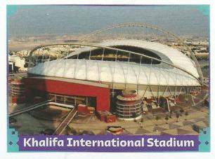 2022 Panini FIFA World Cup: Qatar 2022 Stickers (Blue Fronts w/ White Border) #FWC12 Khalifa International Stadium Front