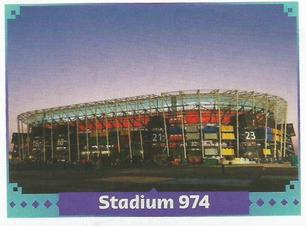 2022 Panini FIFA World Cup: Qatar 2022 Stickers (Blue Fronts w/ White Border) #FWC13 Stadium 974 Front