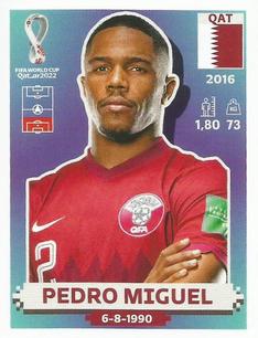 2022 Panini FIFA World Cup: Qatar 2022 Stickers (Blue Fronts w/ White Border) #QAT10 Pedro Miguel Front