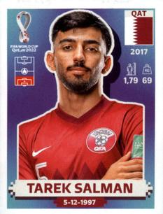 2022 Panini FIFA World Cup: Qatar 2022 Stickers (Blue Fronts w/ White Border) #QAT11 Tarek Salman Front