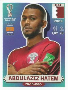 2022 Panini FIFA World Cup: Qatar 2022 Stickers (Blue Fronts w/ White Border) #QAT13 Abdulaziz Hatem Front