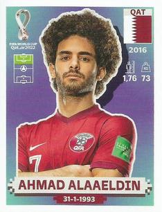 2022 Panini FIFA World Cup: Qatar 2022 Stickers (Blue Fronts w/ White Border) #QAT17 Ahmed Alaaeldin Front