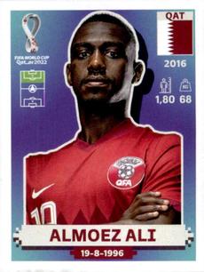 2022 Panini FIFA World Cup: Qatar 2022 Stickers (Blue Fronts w/ White Border) #QAT19 Almoez Ali Front
