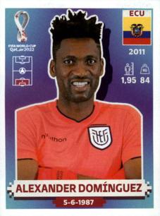 2022 Panini FIFA World Cup: Qatar 2022 Stickers (Blue Fronts w/ White Border) #ECU4 Alexander Dominguez Front