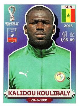 2022 Panini FIFA World Cup: Qatar 2022 Stickers (Blue Fronts w/ White Border) #SEN8 Kalidou Koulibaly Front