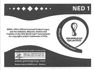 2022 Panini FIFA World Cup: Qatar 2022 Stickers (Blue Fronts w/ White Border) #NED1 Team Shot Back