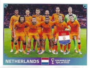 2022 Panini FIFA World Cup: Qatar 2022 Stickers (Blue Fronts w/ White Border) #NED1 Team Shot Front